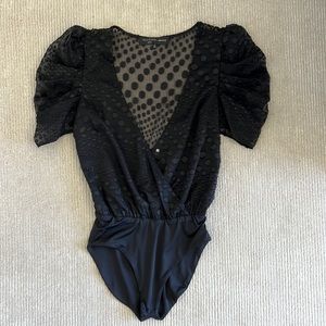 Puff Sleeve Sheer Bodysuit